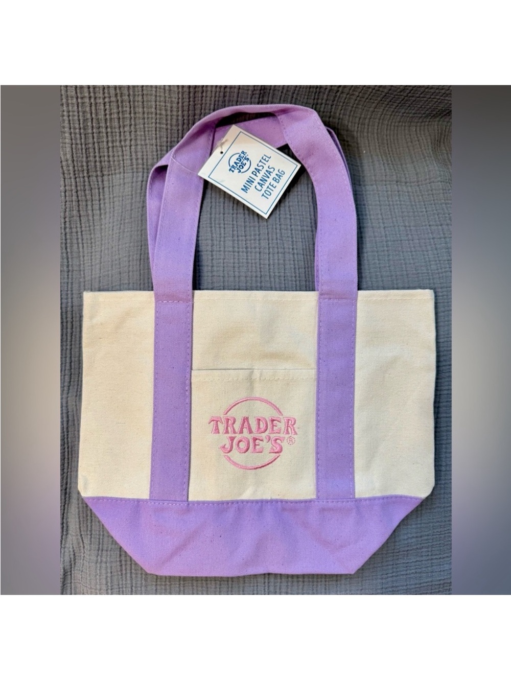 BNWT Trader Joe's Pastel Mini Tote - Purple